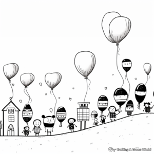 Balloon Parade Coloring Pages 1