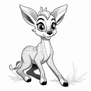 Bambi-Inspired Antler Coloring Pages for Children 1
