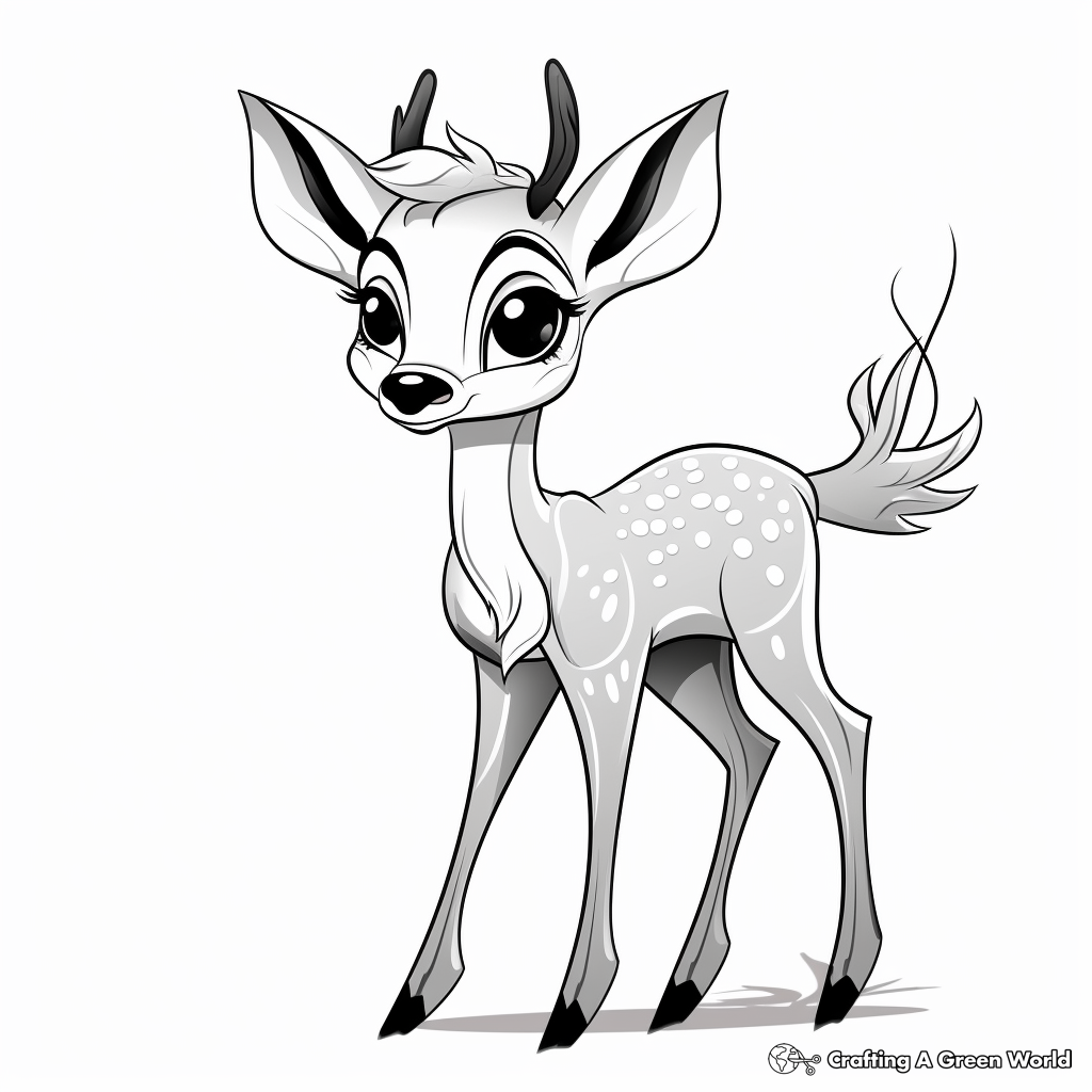 Bambi-Inspired Antler Coloring Pages for Children 2