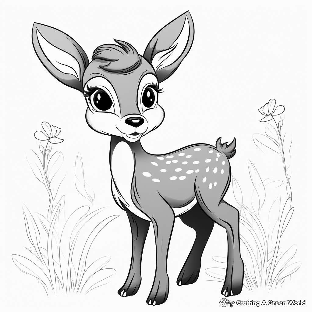 Bambi-Inspired Antler Coloring Pages for Children 3