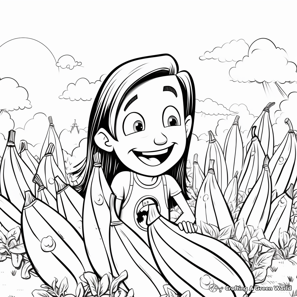 Banana Pepper Coloring Pages for Children 1