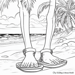 Bare Feet on The Beach Coloring Pages 1