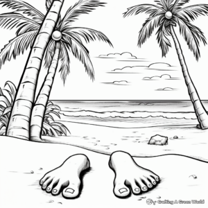 Bare Feet on The Beach Coloring Pages 2