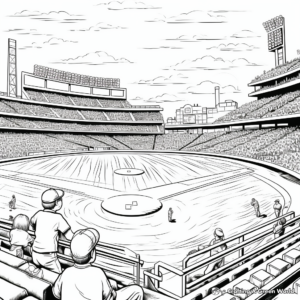 Baseball Game: Field Scene Coloring Pages 1