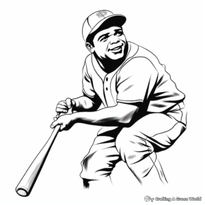 Baseball Legends Coloring Pages: Babe Ruth, Jackie Robinson 1