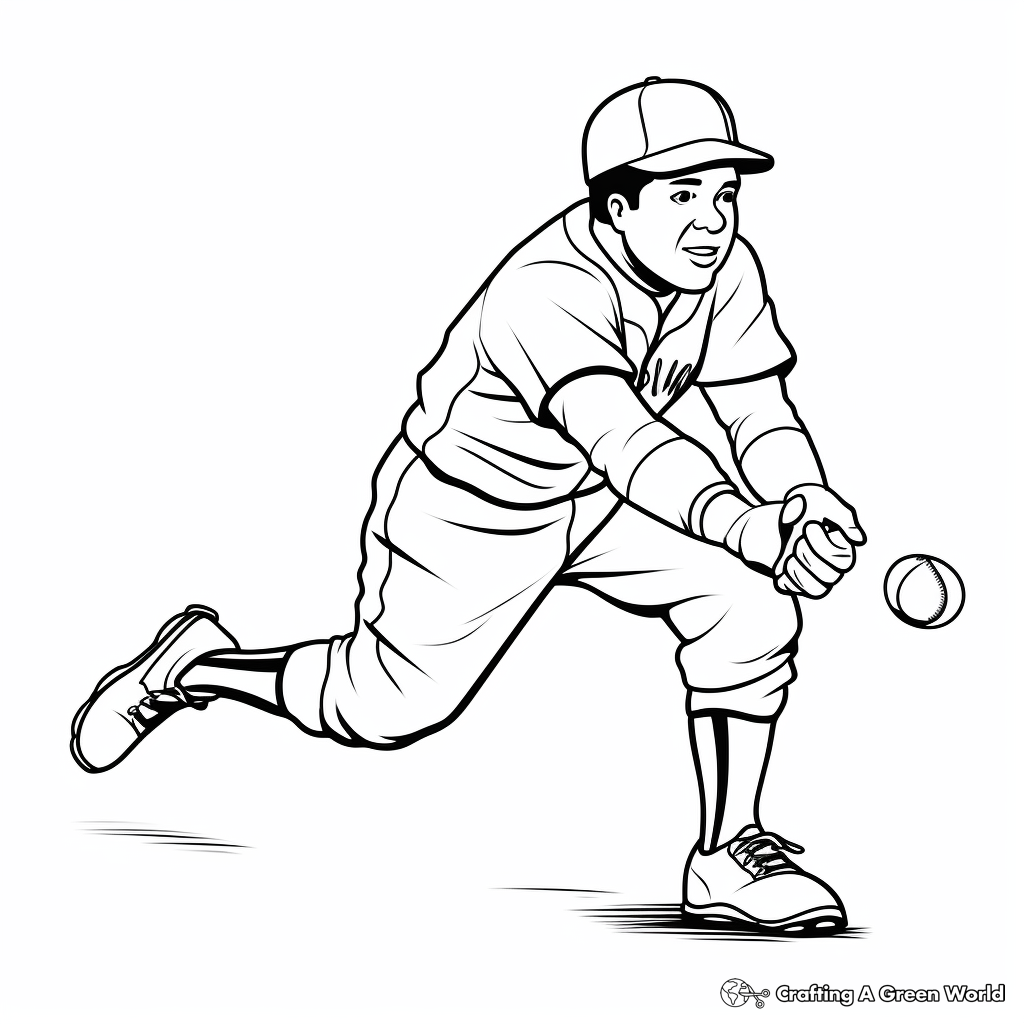 Baseball Legends Coloring Pages: Babe Ruth, Jackie Robinson 3