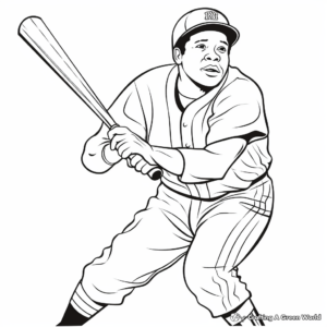 Baseball Legends Coloring Pages: Babe Ruth, Jackie Robinson 4