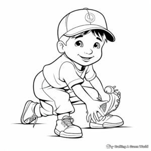 Baseball Training Coloring Pages for Children 2