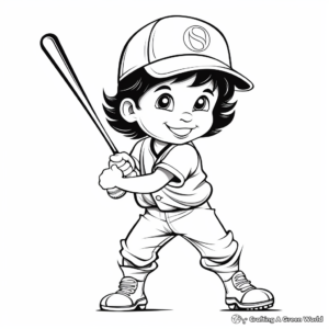 Baseball Training Coloring Pages for Children 3