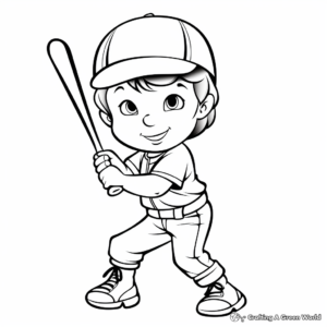 Baseball Training Coloring Pages for Children 4