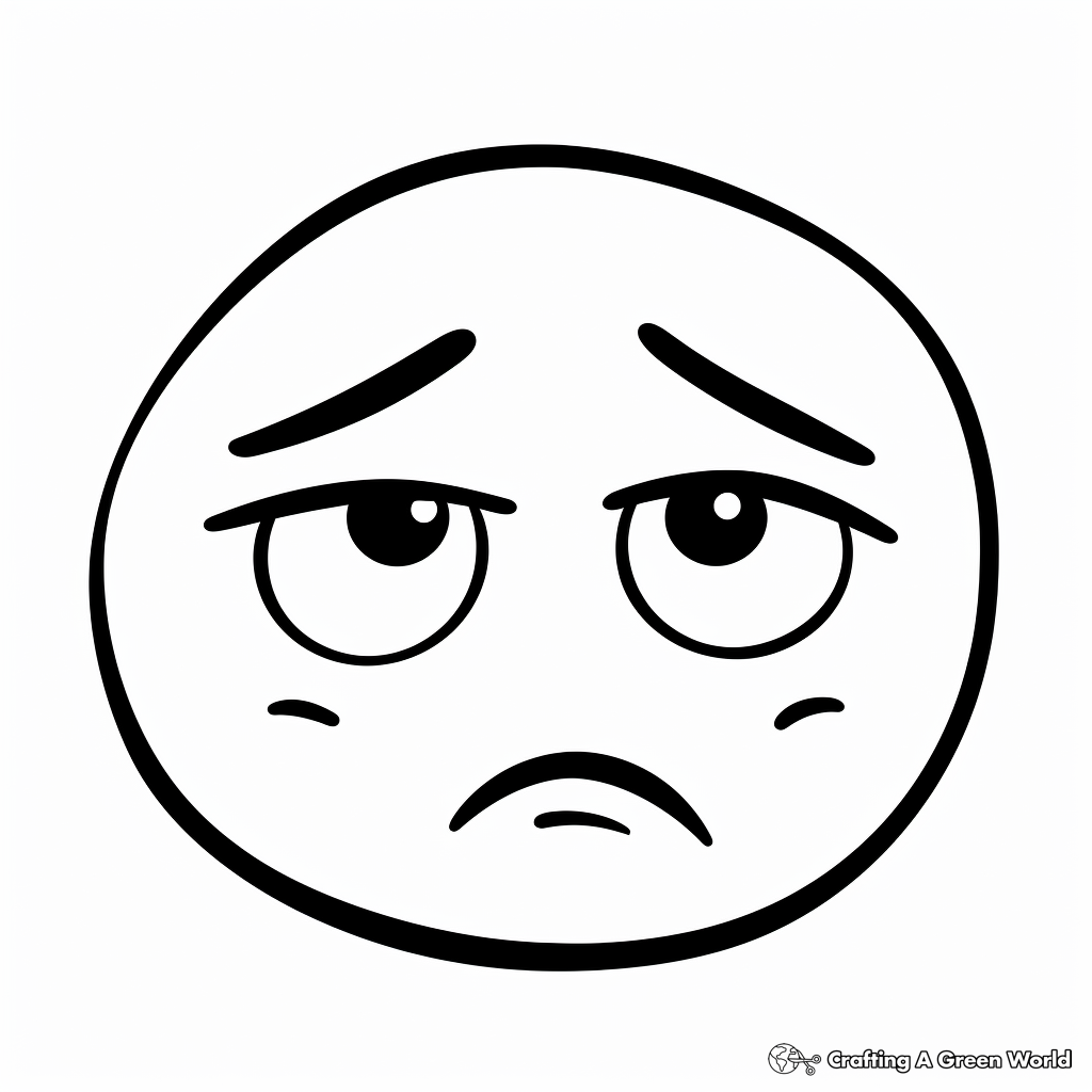 Basic Unhappy Face Coloring Pages for Beginners 2