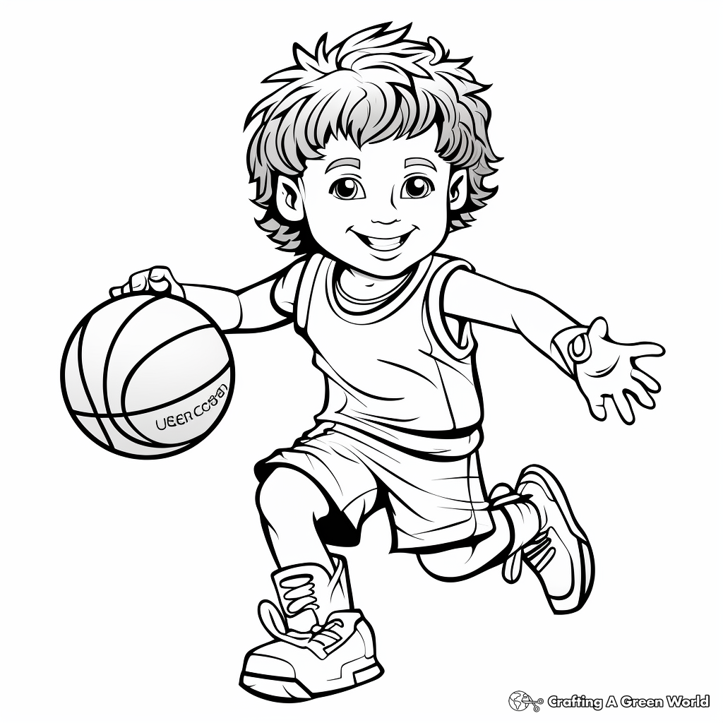 Basketball and Hoop Coloring Pages for Kids 2