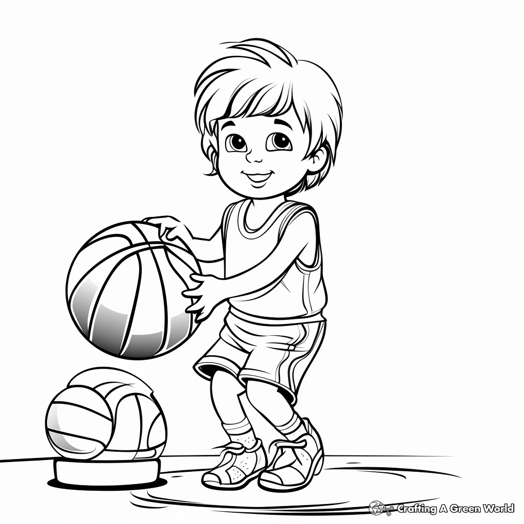 Basketball and Hoop Coloring Pages for Kids 3