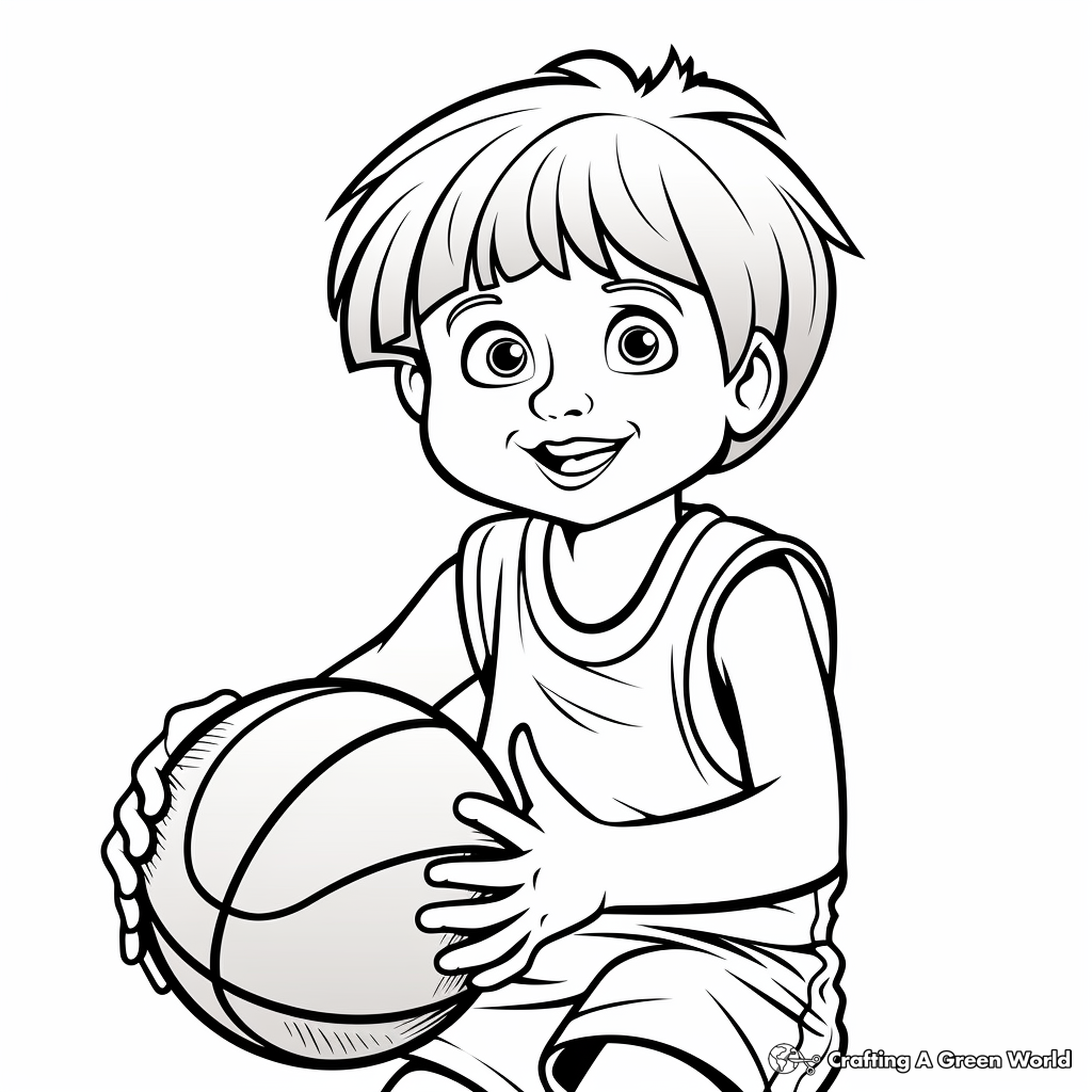 Basketball and Hoop Coloring Pages for Kids 4