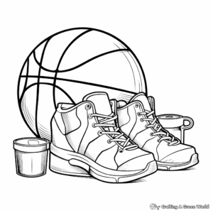Basketball Equipment Coloring Pages 1