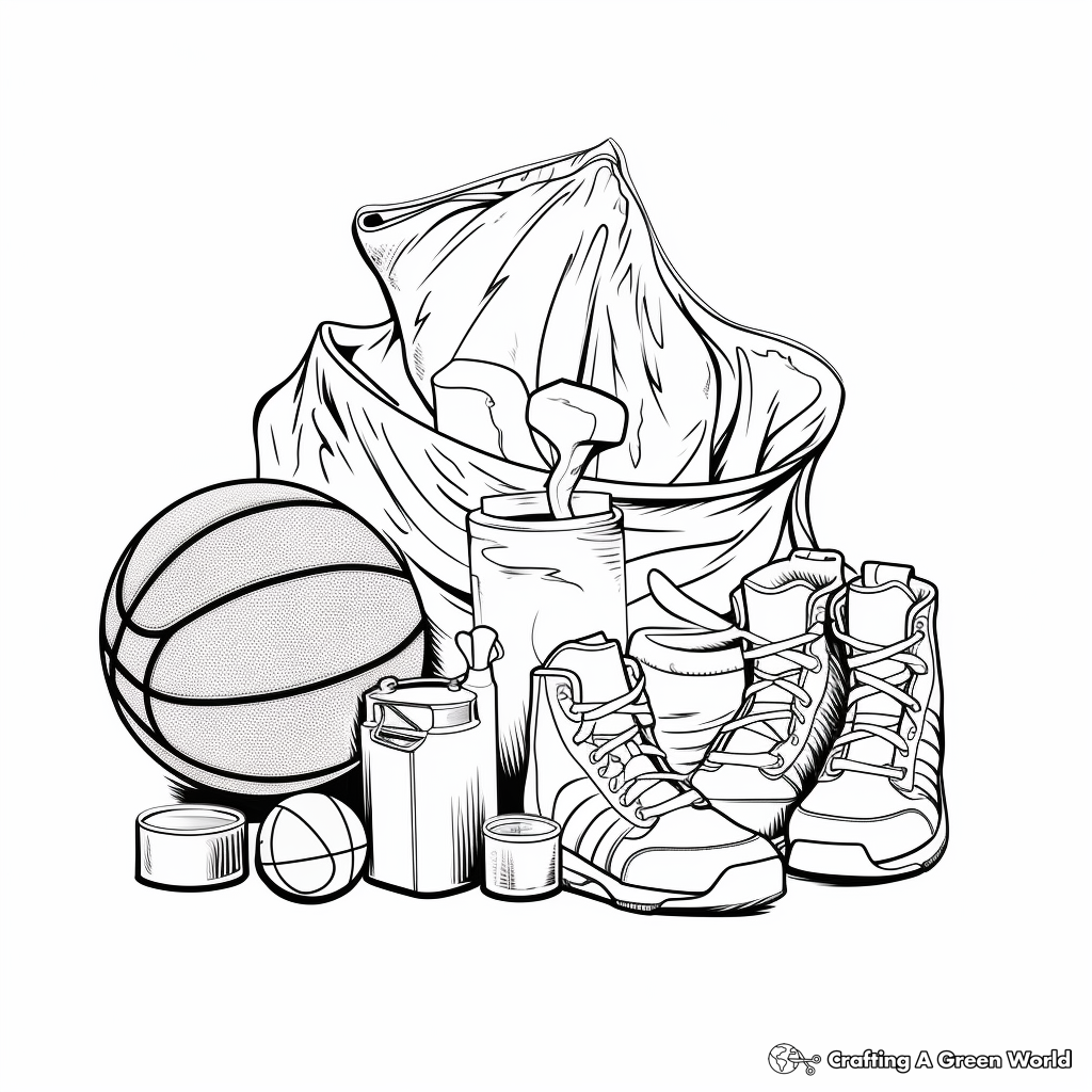 Basketball Equipment Coloring Pages 2