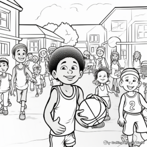 Basketball Game Audience Coloring Pages 1