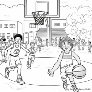 Basketball Game Audience Coloring Pages 3