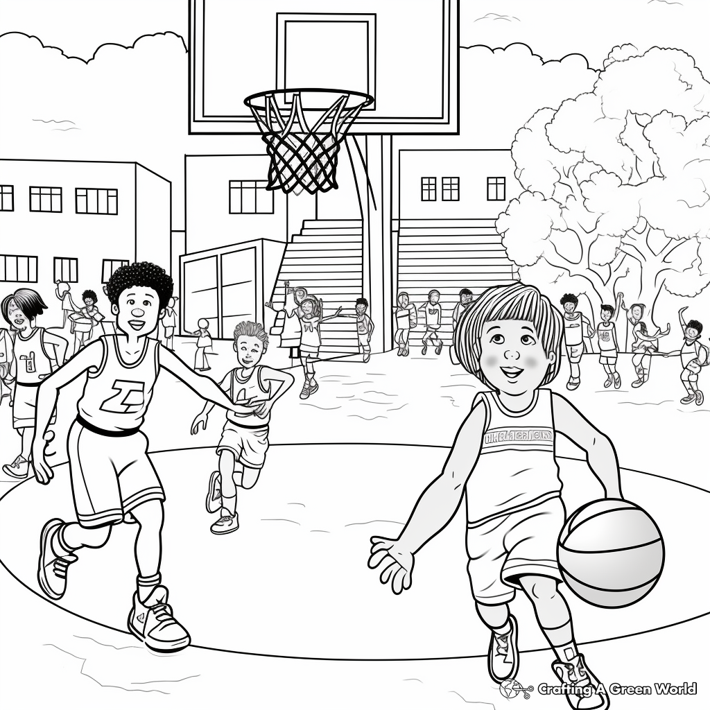 Basketball Game Audience Coloring Pages 3