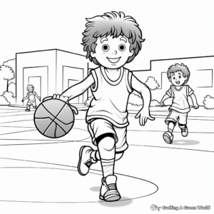 Basketball Game Moment Coloring Pages 1