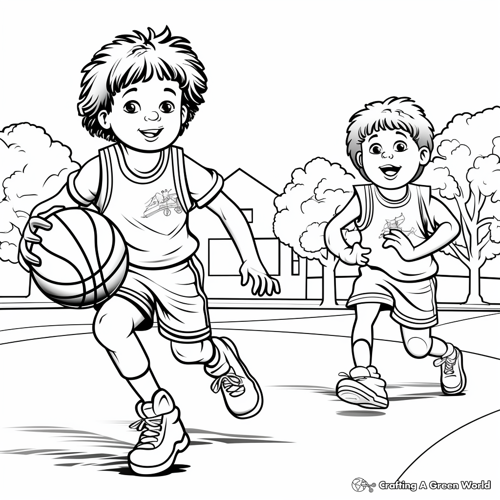 Basketball Game Moment Coloring Pages 3