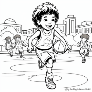 Basketball Game Moment Coloring Pages 4