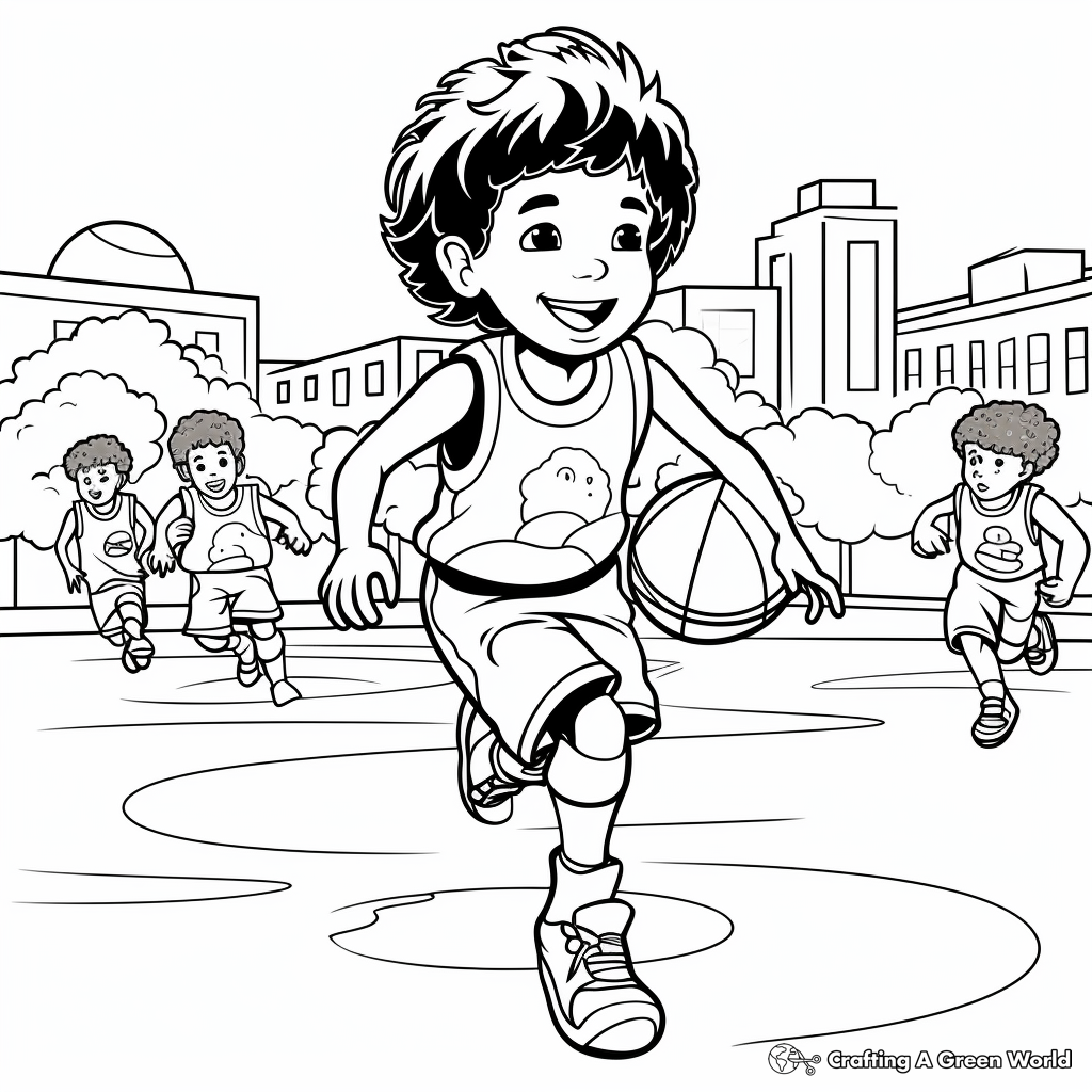 Basketball Game Moment Coloring Pages 4