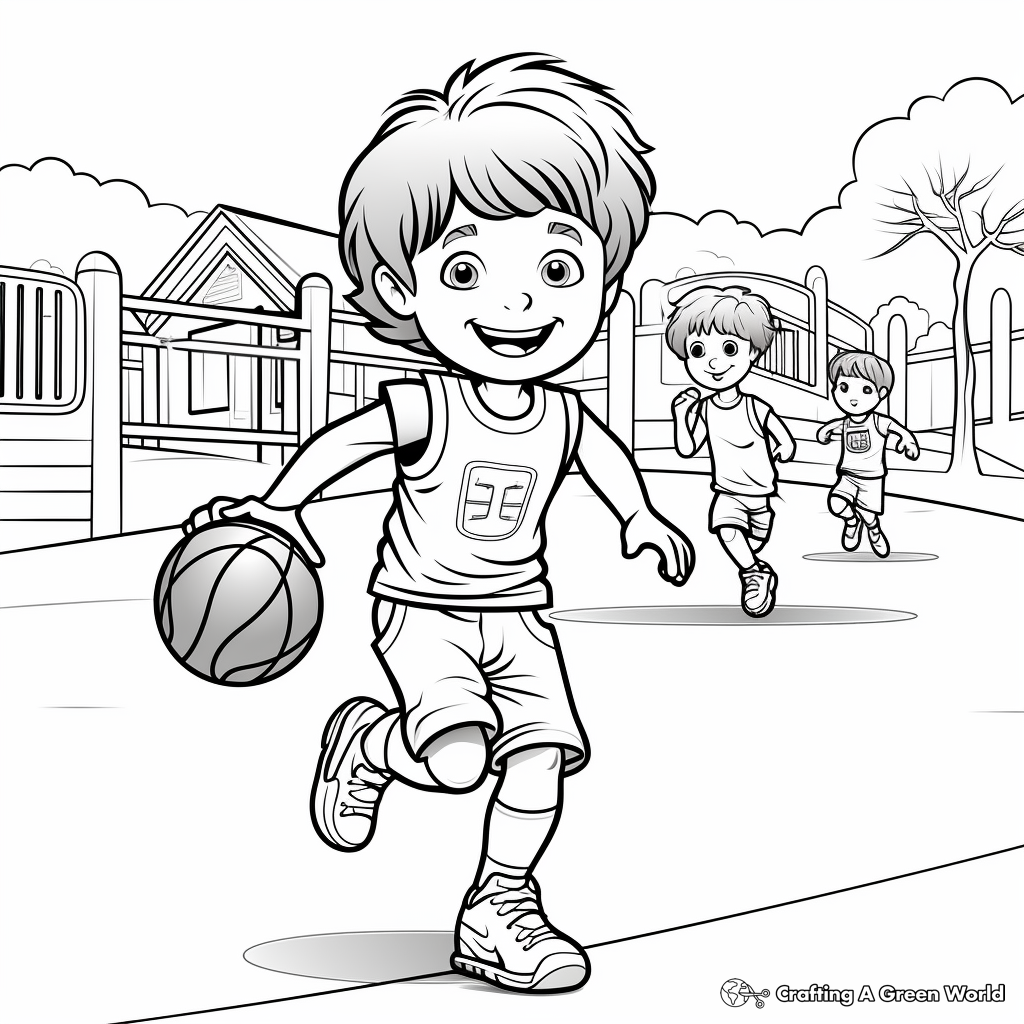 Basketball Practice Session Coloring Pages 1
