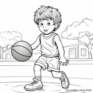 Basketball Practice Session Coloring Pages 2