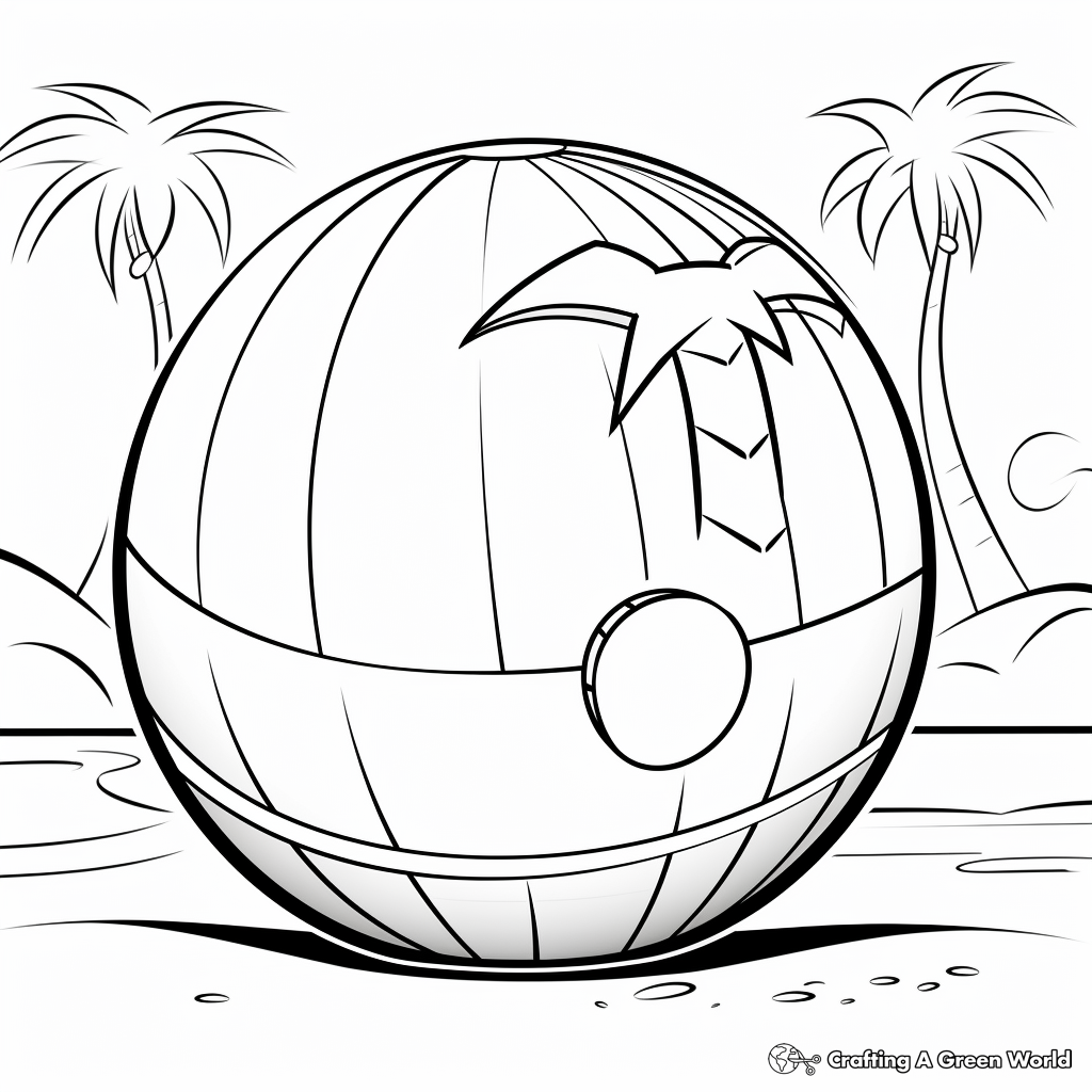 Beach Ball Coloring Pages for Children 1