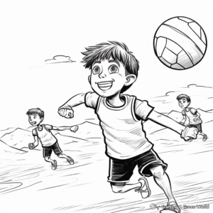 Beach Volleyball Action Coloring Pages 2
