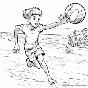 Beach Volleyball Action Coloring Pages 3