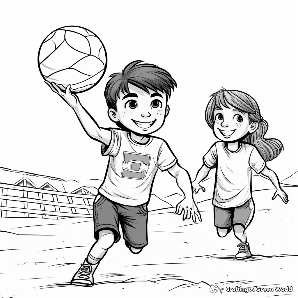 Beach Volleyball Action Coloring Pages 4