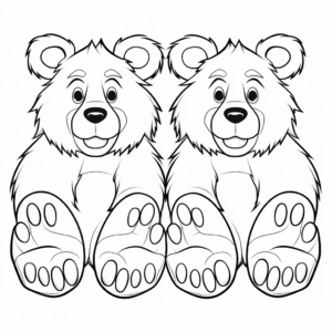 Bear Feet vs Paw Tracks: Compare and Color Pages 1