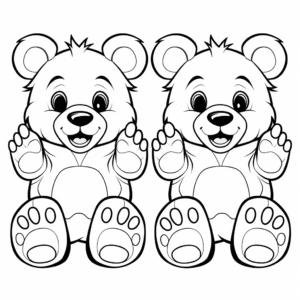 Bear Feet vs Paw Tracks: Compare and Color Pages 2