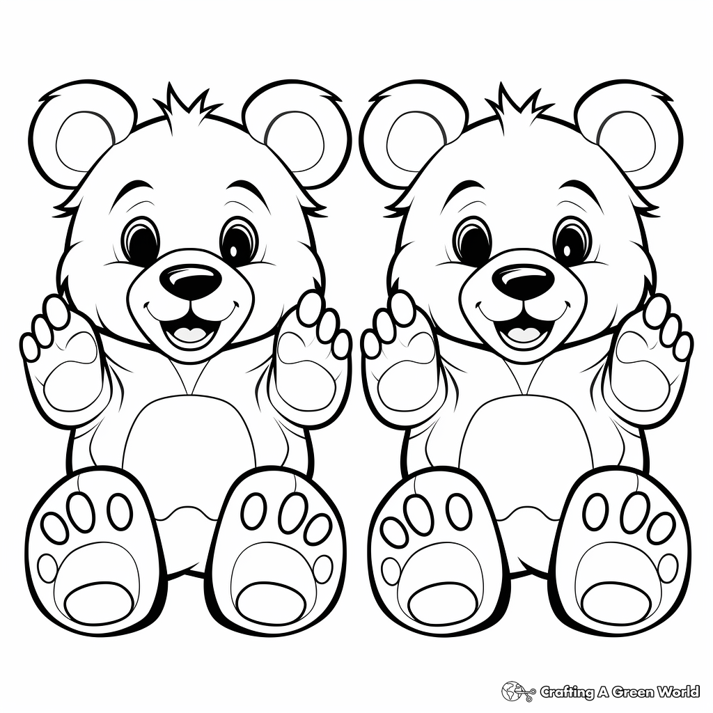 Bear Feet vs Paw Tracks: Compare and Color Pages 2
