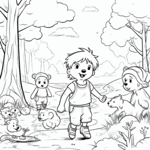 Bear Hunt with Friends Coloring Pages 4