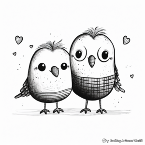 Beautiful "Love Birds" Anniversary Coloring Pages 3