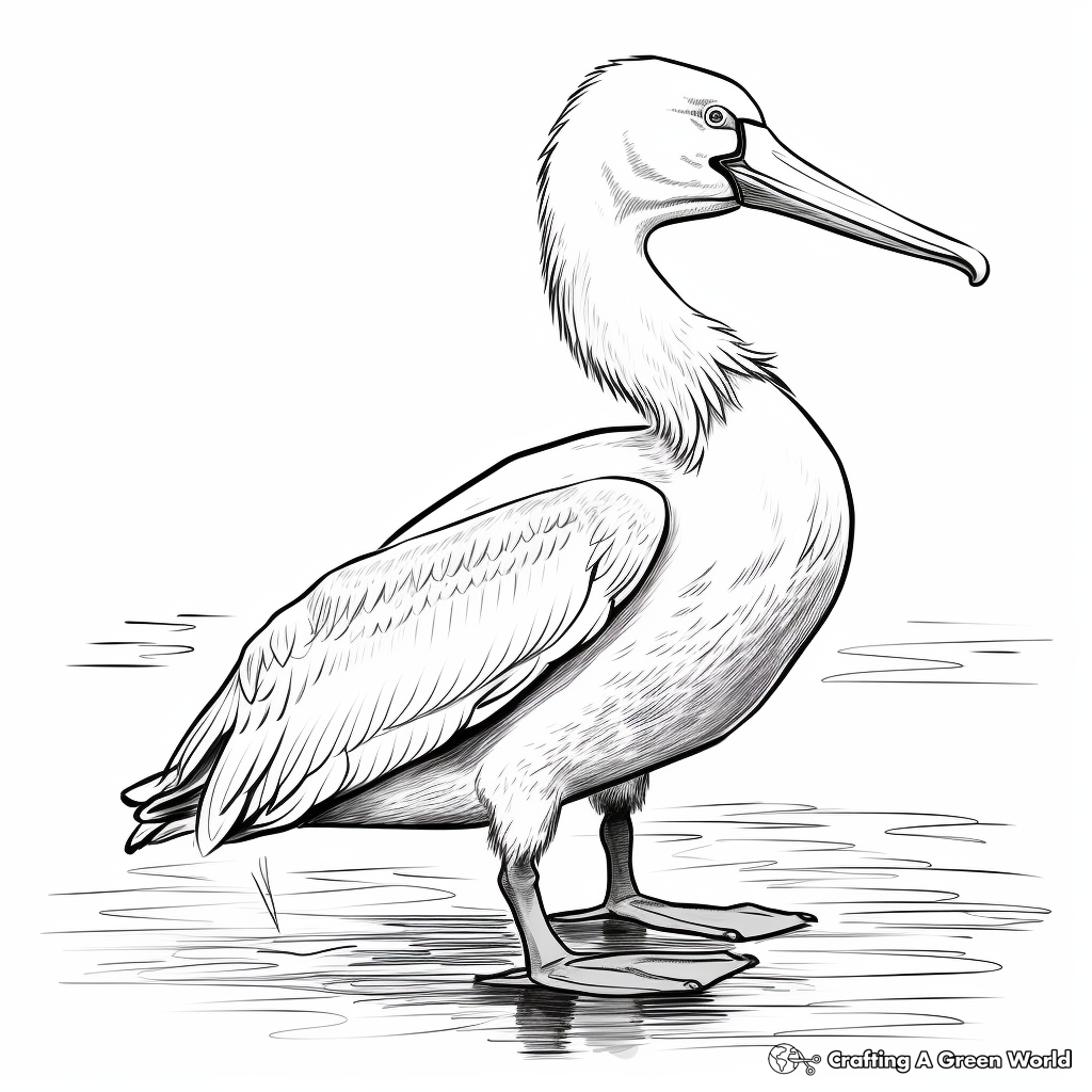Beautiful American White Pelican Coloring Pages 1