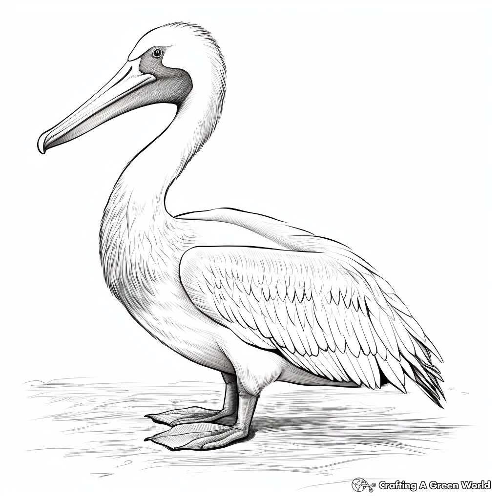 Beautiful American White Pelican Coloring Pages 2