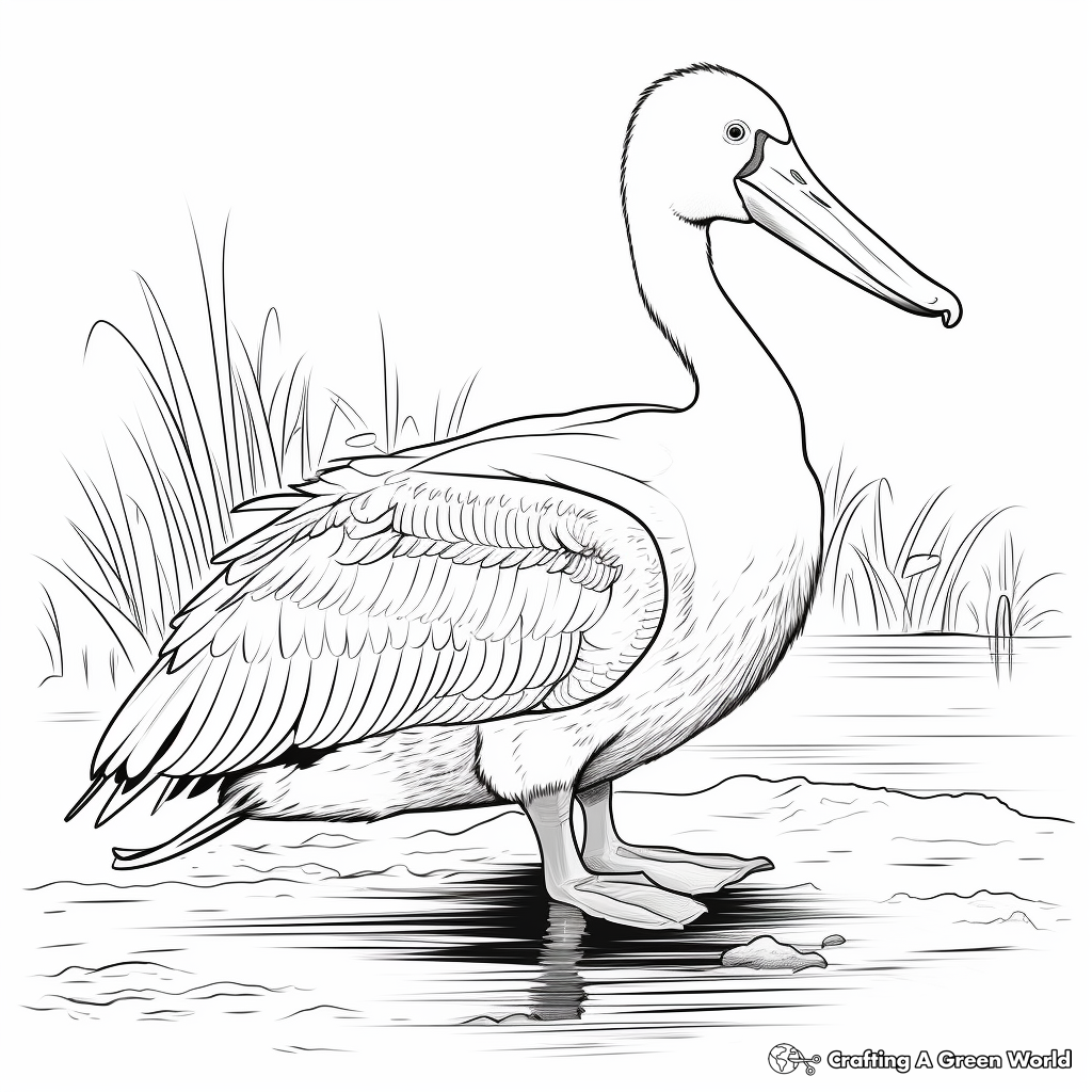 Beautiful American White Pelican Coloring Pages 3
