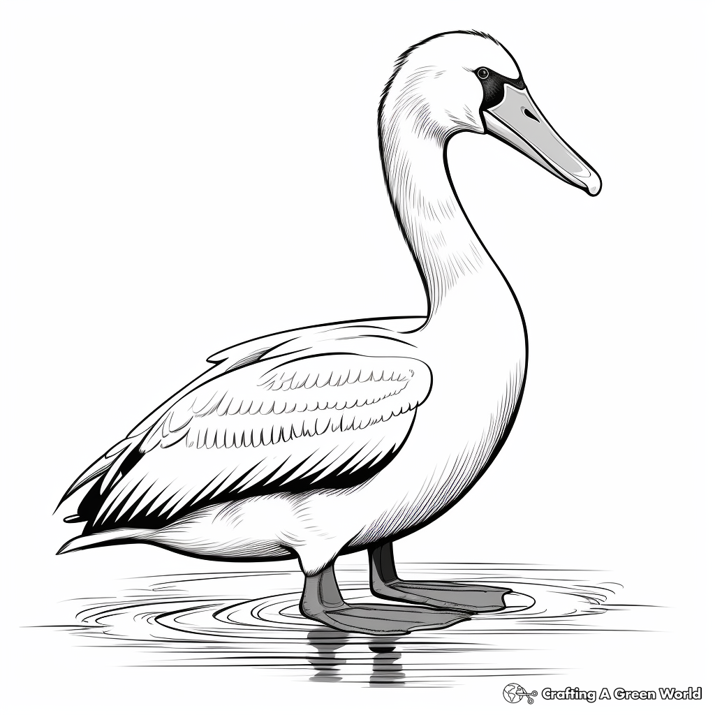 Beautiful American White Pelican Coloring Pages 4