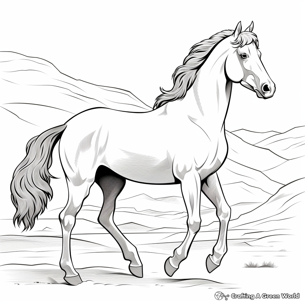 Beautiful Arabian Horse Coloring Pages 2