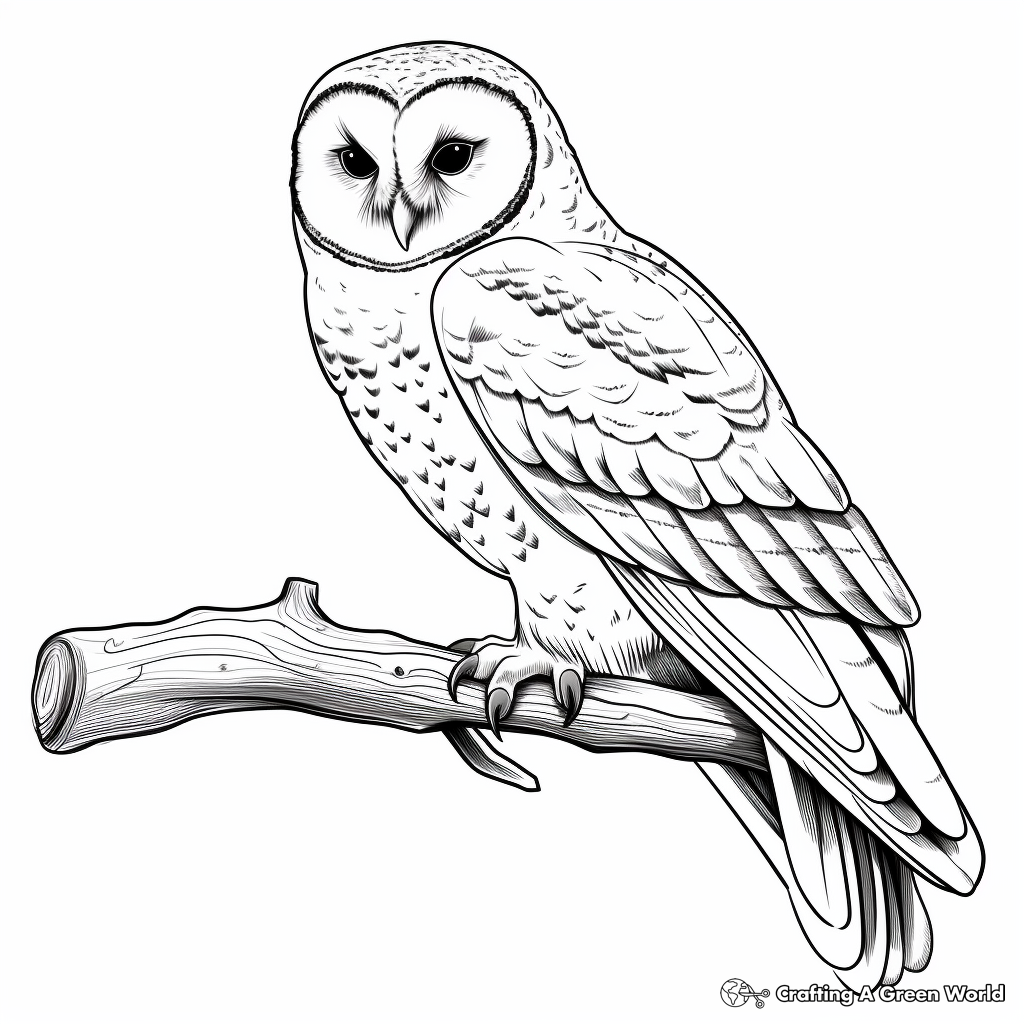 Beautiful Barn Owl Coloring Pages 1