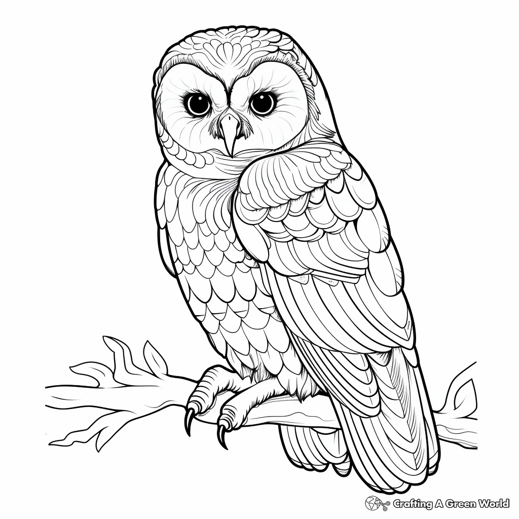 Beautiful Barn Owl Coloring Pages 2