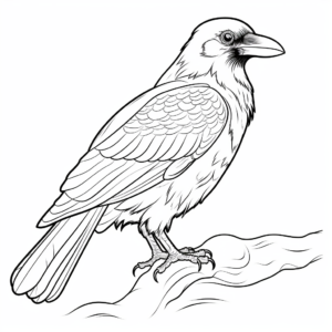 Beautiful Black Raven Coloring Pages 1