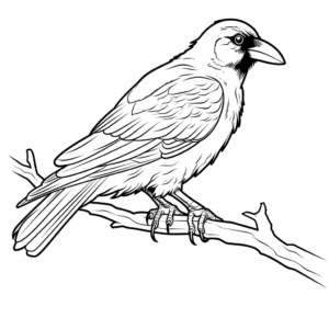 Beautiful Black Raven Coloring Pages 2