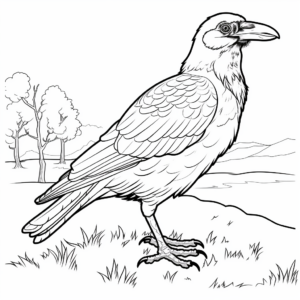 Beautiful Black Raven Coloring Pages 4