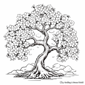 Beautiful Blooming Cherry Blossom Coloring Pages 2