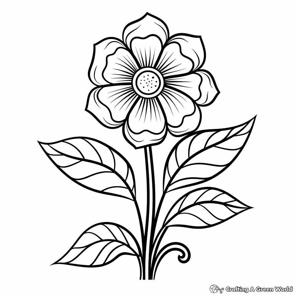 Beautiful Blossoming Flower Plant Coloring Pages 2